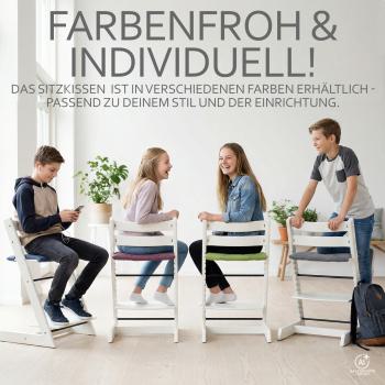 BAMBINIWELT Kissen für Erwachsene, Sitzkissen für Trittbrett, kompatibel mit Hochstuhl Stokke Tripp Trapp